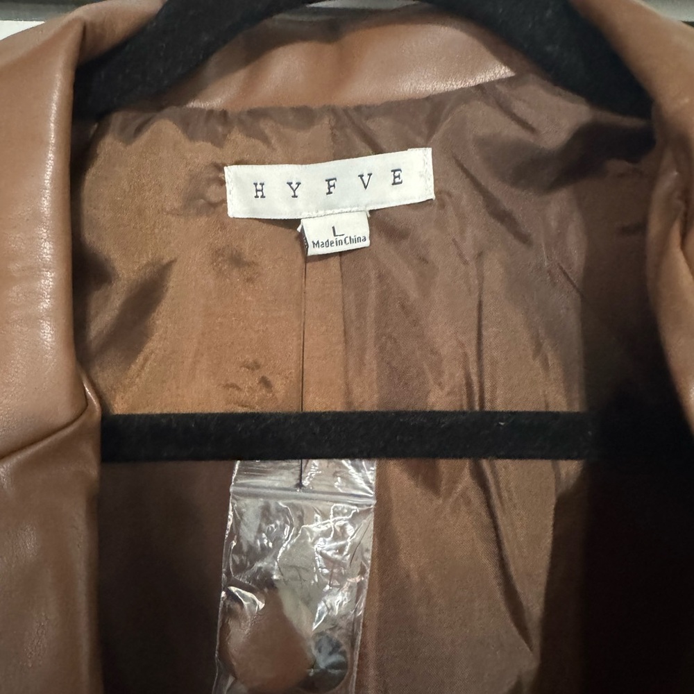 HYFVE Tan Faux Leather Blazer - Picture 3 of 4